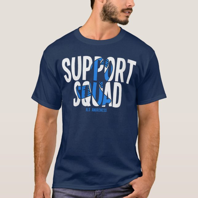 Womens Support Squad ALS Awareness VNeck T-Shirt (Front)