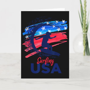 Womens Surfing Usa Support The Team Shirt Usa Flag Card