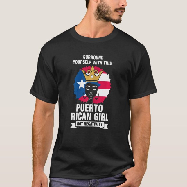 Womens Surround Yourself Puerto Rican Girl Perto R T-Shirt (Front)