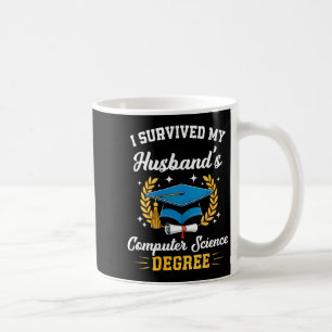 Womens survived husband's computer science degree coffee mug
