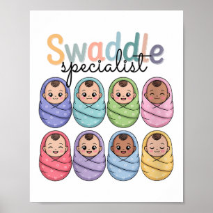 Womens Swaddle Specialist Cute Labour And Delivery Poster