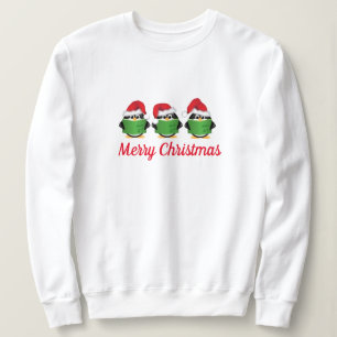Women's Sweatshirt Holiday Penguin Carolers