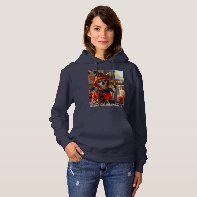 Women's sweatshirt with Chihuahua print in a pumpk (Front Full)
