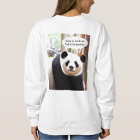Women's Sweatshirts Back Print Hamlet Quote Panda