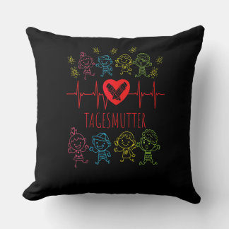 Womens Sweet Child Mother Heartbeat Children Teach Cushion