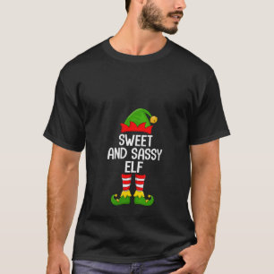 Womens Sweet Sassy Elf Xmas Family Matching Elf Sq T-Shirt
