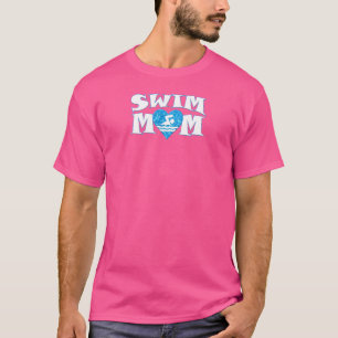 Womens Swim Mum Heart Shaped Pool Water Swimmer Sw T-Shirt