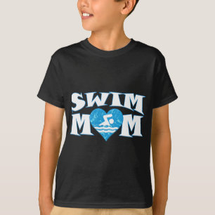 Womens Swim Mum Heart Shaped Pool Water Swimmer Sw T-Shirt