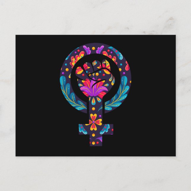 Womens Symbol Feminist Feminism Girl Power Empower Postcard (Front)