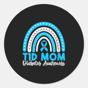 Womens T1d Mum Diabetes Awareness V-neck Classic Round Sticker