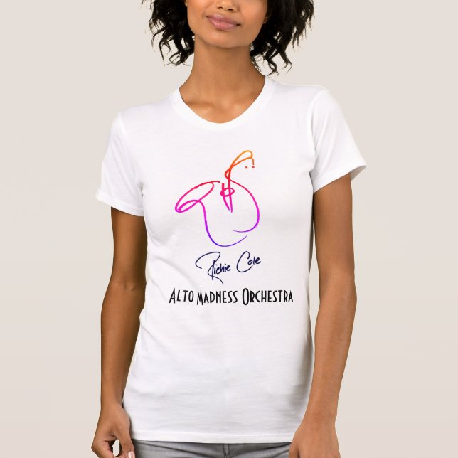 Womens T-shirt art by jazz saxophonist Richie Cole (Front)