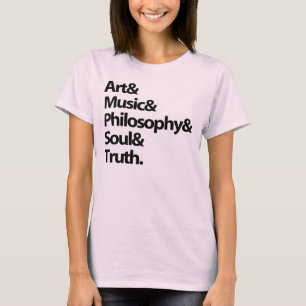 women's t-shirt "art philosophy music soul ...