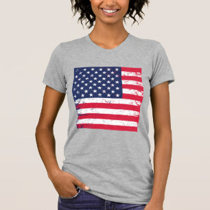 Women's T-Shirt-Patriotic Flag Star T-Shirt