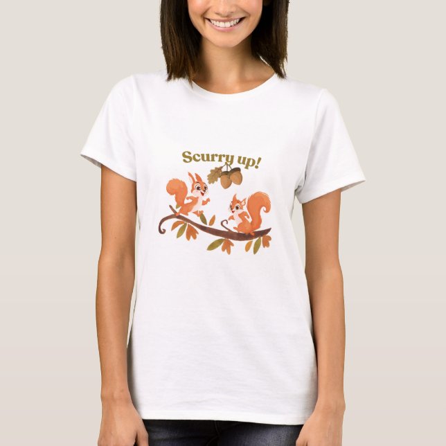 Women's T-Shirt Scurry up! Squirrels (Front)