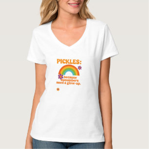 Women's T Shirt  - V Neck  Pickle Vibe