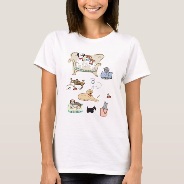Women's T-shirt with dogs on it (Front)