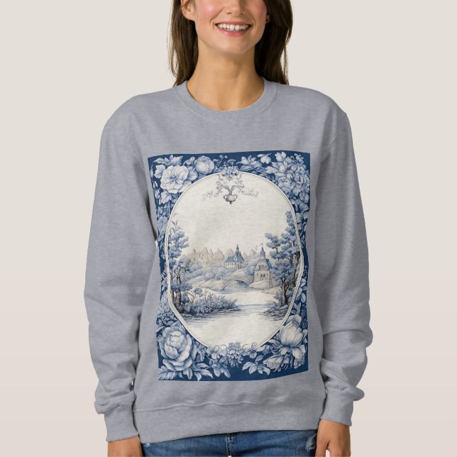 Women's T-shirt with French floral pattern Sweatshirt (Front)