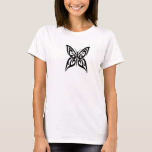 Womens T-shirt With Tribal Butterfly