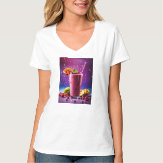Women's T-Shirt with Vibrant Smoothie Design