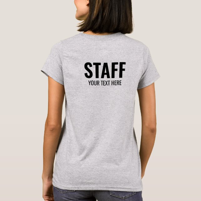 Womens T Shirts Staff Crew Member Light Steel (Back)