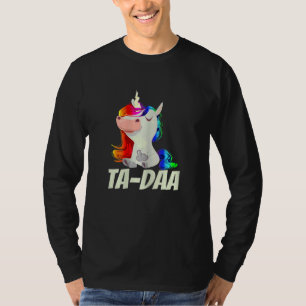Womens TA DAA Middle Finger Rainbow Unicorn T-Shirt