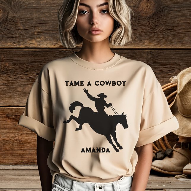 Women's Tame a Cowboy Man on Horse T-Shirt (Creator Uploaded)