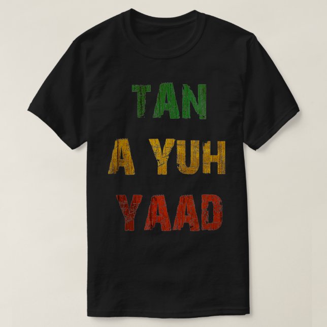 Womens Tan a Yuh Yaad, Funny Jamaican Saying VNeck T-Shirt (Design Front)