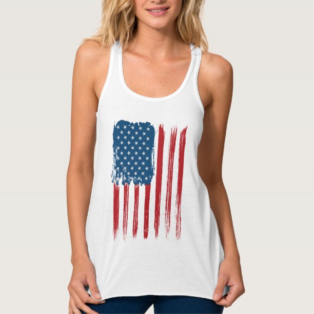 Women's Tank Top-Patriotic Flag (Front)