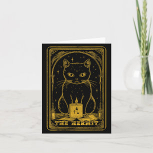 Womens Tarot Halloween Black Cat The Hermit Tarot Card