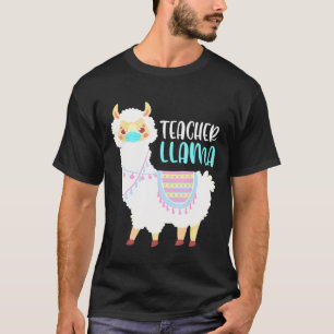 Womens Teacher Llama Llama Wearing Mask For Teach T-Shirt