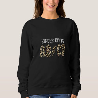 Womens Teachers Abcd Rock Kindergarten Rocks Leopa Sweatshirt