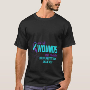 Womens Teal And Purple Ribbon Suicide Prevention A T-Shirt