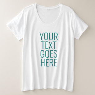 Womens Teal Blue Green White Plus Size Large Big T-Shirt