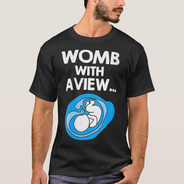 Womens Team Boy Gender Reveal Womb With A View VNe T-Shirt (Front)