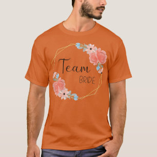 Womens Team Bride Stag Night Flower Wreath Pink Bl T-Shirt