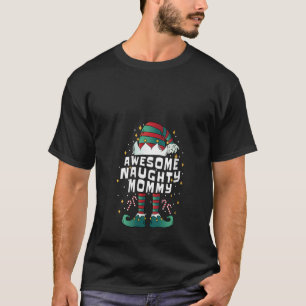 Womens Team Naughty Mummy Awesome Elf Squad Favori T-Shirt