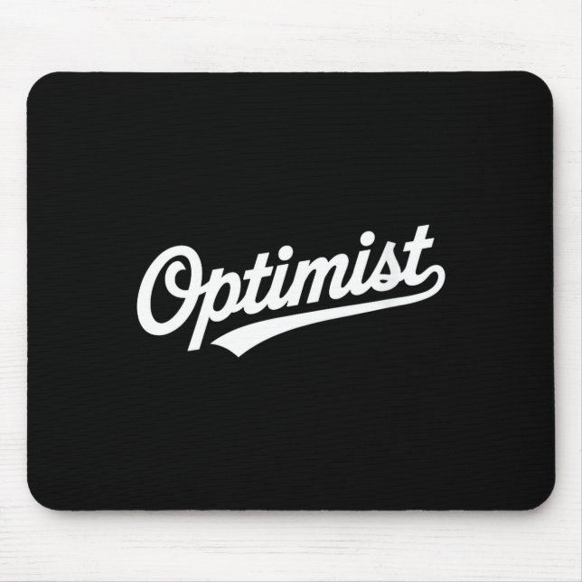Women's team optimist script retro typography word mouse pad (Front)