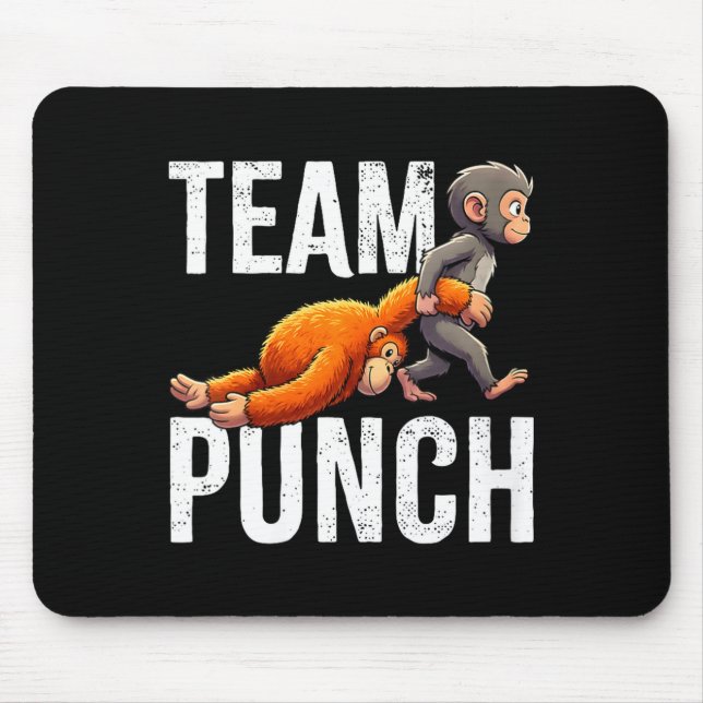 Women's team punch cute baby monkey  mouse pad (Front)
