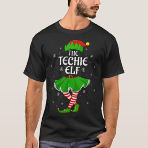 Womens Techie Elf Christmas Family Girls Women Elf T-Shirt