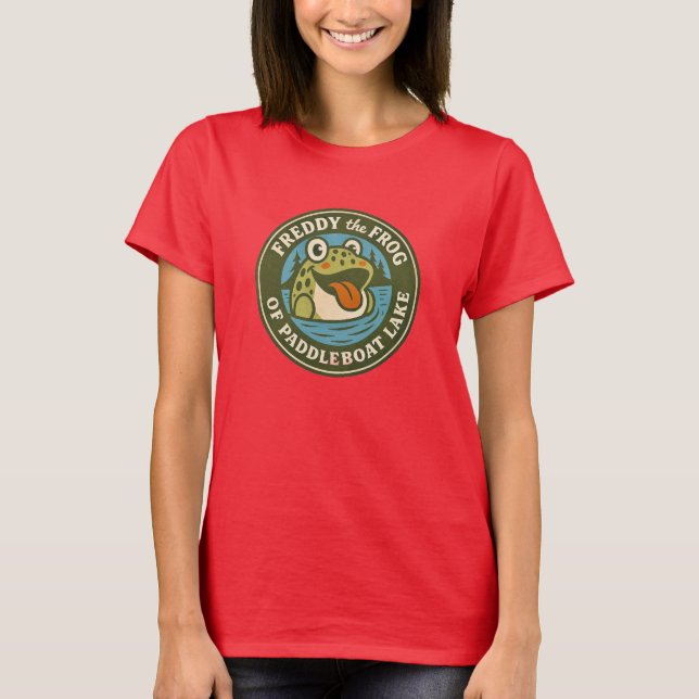 Women's Tee Funky Freddy the Frog Paddleboat Lake (Front)