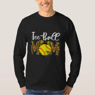 Womens Teeball Leopard Mum Softball Mum Mother's T-Shirt