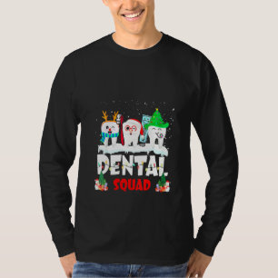 Womens Teeth Santa Reindeer Christmas Dental Squa T-Shirt