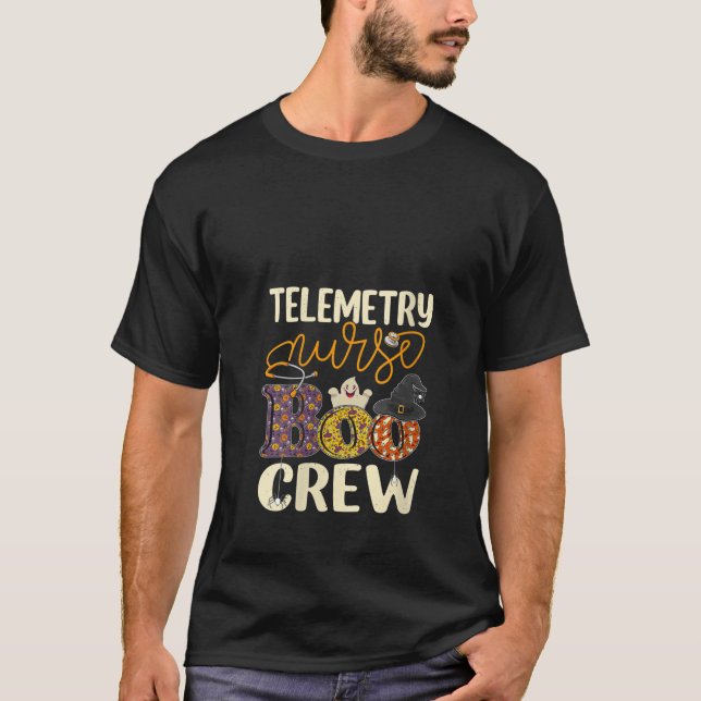Womens Telemetry Nurse Boo Crew Telemetry Nurse Ha T-Shirt (Front)