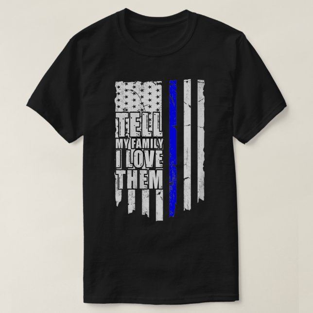 Womens Tell my family I love them distressed ameri T-Shirt (Design Front)