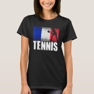 Womens Tennis Sport France Flag French Tennis Play T-Shirt