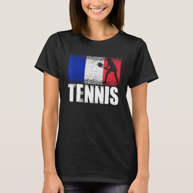 Womens Tennis Sport France Flag French Tennis Play T-Shirt (Front)
