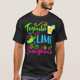 Womens Tequila Lime and Sunshine Funny Summer Beac T-Shirt