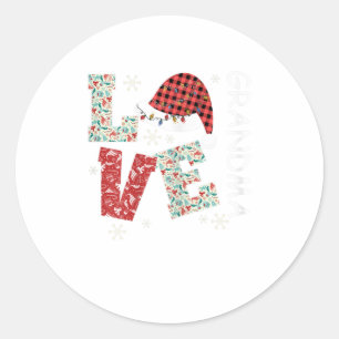 Womens Th Love Santa Hat Christmas Pa Classic Round Sticker