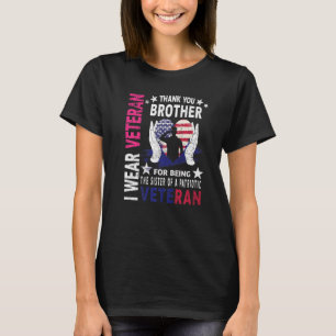 Womens Thank You Brother Veterans Day American Fla T-Shirt