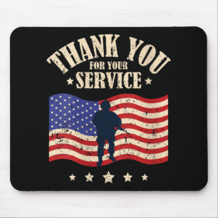 Womens Thank You For Your Service, Veteran V-neck Mouse Pad